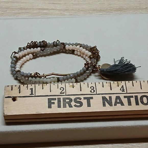 Hand Crafted Multi Strand Stretchy Beaded Tassel Bracelet Fashion Jewelry #42 - Picture 3 of 9